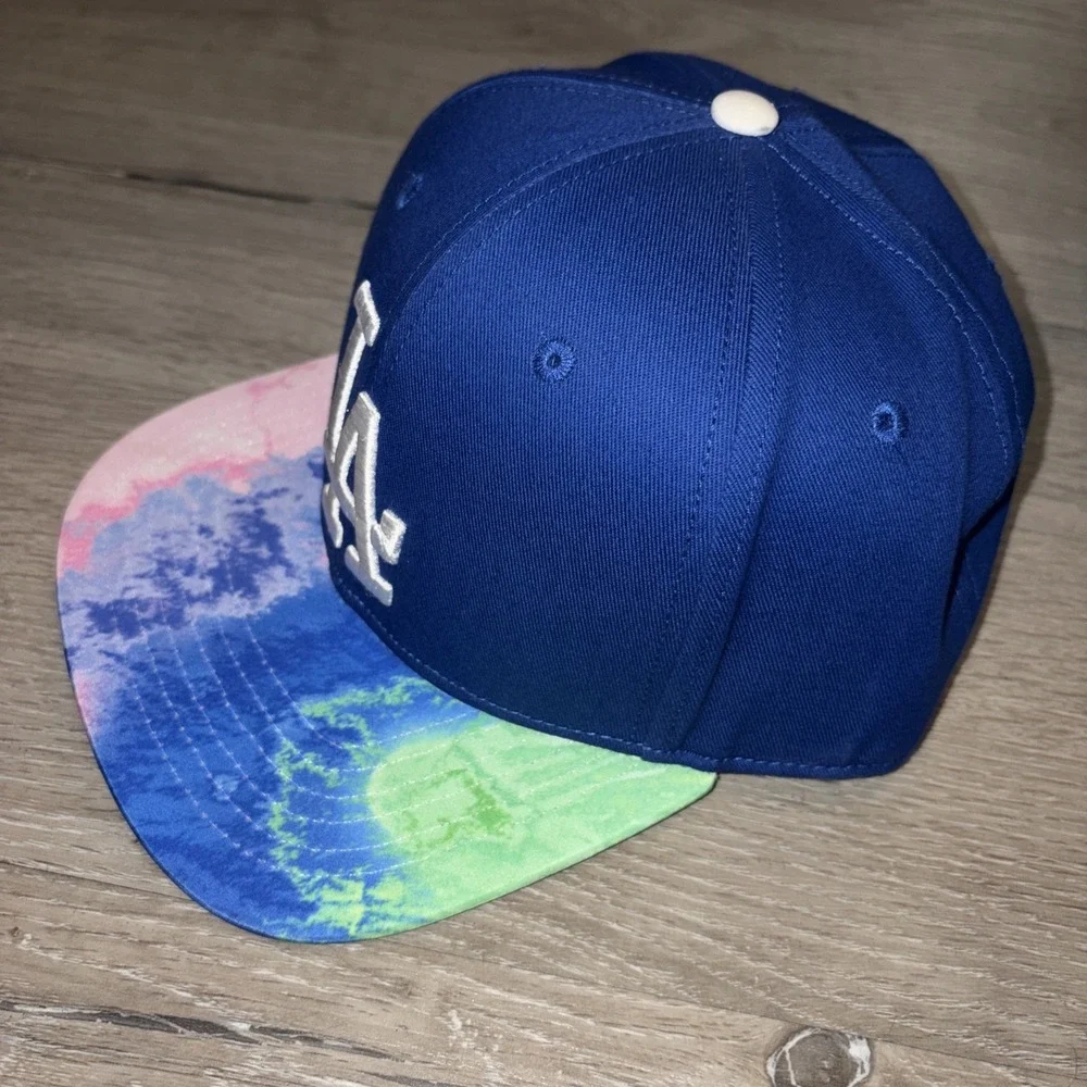 Pro Standard Los Angeles Dodgers MLB Watercolor Tie Dye SnapBack Hat Cap Blue